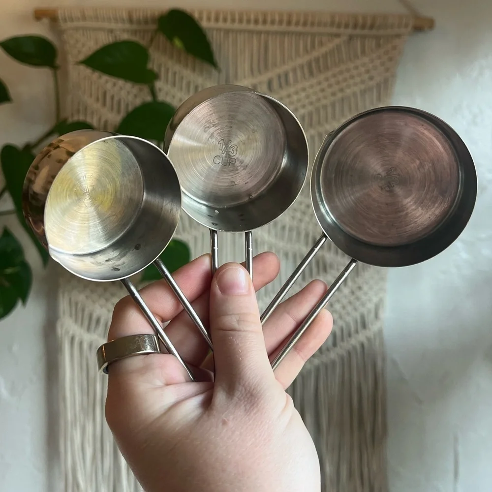 Set of 3 Stainless Steel Measuring Cups – Durable Kitchen Essentials